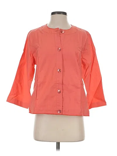 Pre-owned Peck & Peck 3/4 Sleeve Button Down Shirt In Orange