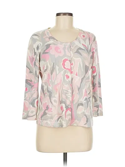 Pre-owned Peck & Peck 3/4 Sleeve Top Pink Boatneck Tops