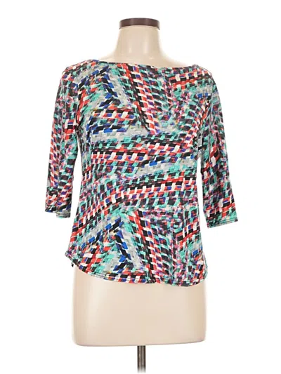 Pre-owned Peck & Peck 3/4 Sleeve T-shirt In Blue