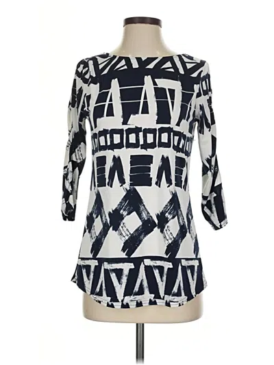 Pre-owned Peck & Peck 3/4 Sleeve T-shirt In Blue