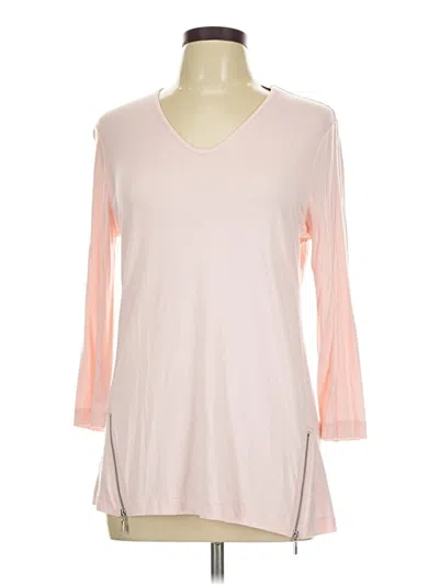 Pre-owned Peck & Peck 3/4 Sleeve T-shirt In Pink