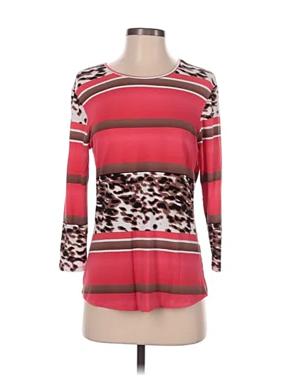 Pre-owned Peck & Peck 3/4 Sleeve T-shirt In Red