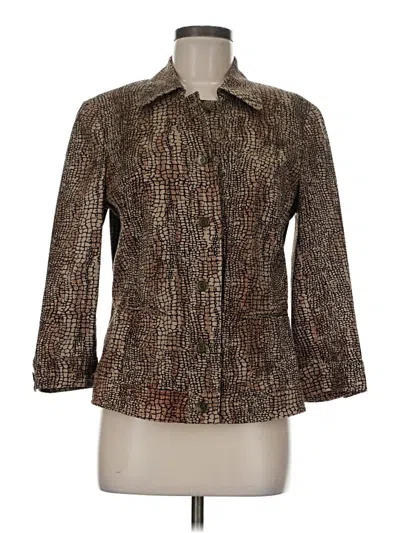 Pre-owned Peck & Peck Blazer Jacket In Brown