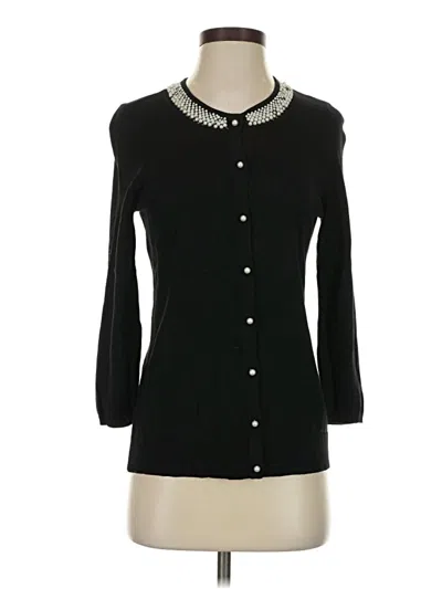 Pre-owned Peck & Peck Cardigan Sweater In Black