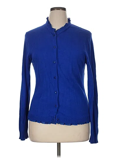 Pre-owned Peck & Peck Cardigan Sweater In Blue