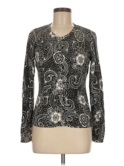 Pre-owned Peck & Peck Cardigan Sweater In Silver