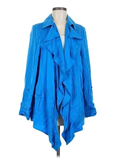 Pre-owned Peck & Peck Long Sleeve Blouse In Blue