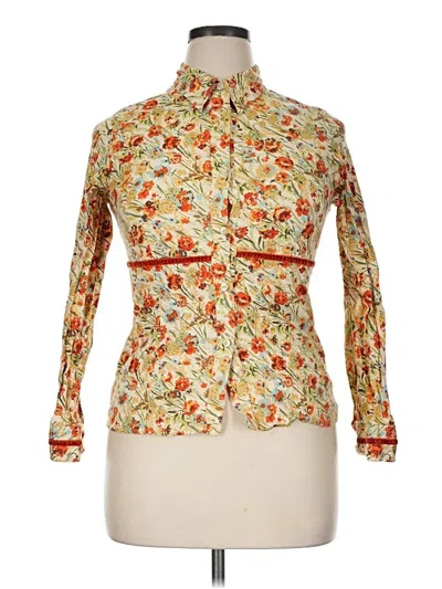 Pre-owned Peck & Peck Long Sleeve Blouse In Ivory