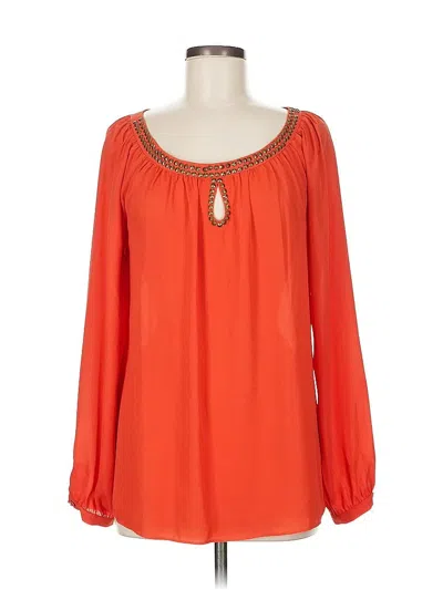 Pre-owned Peck & Peck Long Sleeve Blouse In Orange