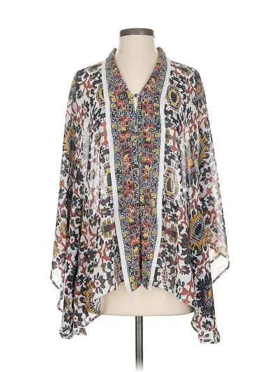 Pre-owned Peck & Peck Long Sleeve Blouse In White