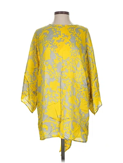 Pre-owned Peck & Peck Long Sleeve Blouse In Yellow