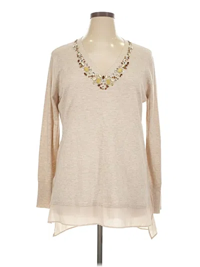 Pre-owned Peck & Peck Pullover Sweater In Tan