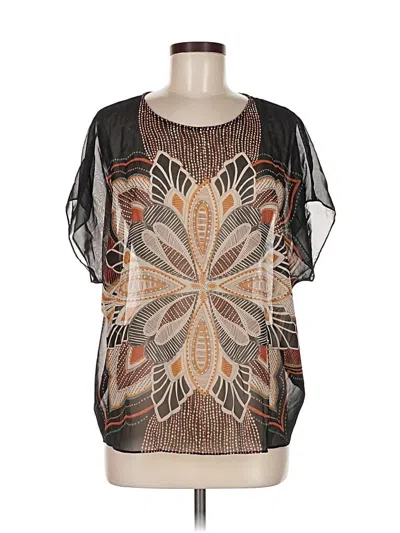 Pre-owned Peck & Peck Short Sleeve Blouse In Black