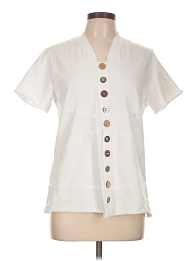 Pre-owned Peck & Peck Short Sleeve Blouse In Ivory