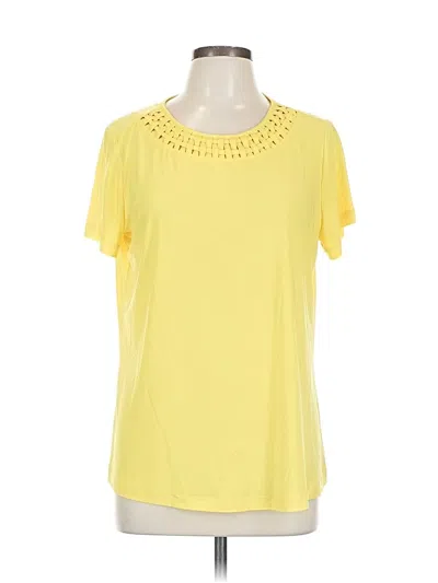 Pre-owned Peck & Peck Short Sleeve T-shirt In Yellow