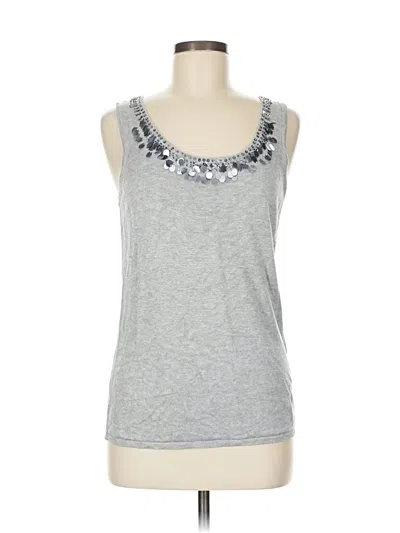 Pre-owned Peck & Peck Sleeveless Top Silver Scoop Neck Tops