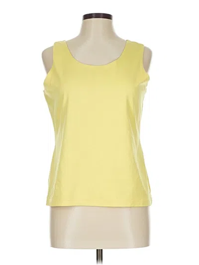 Pre-owned Peck & Peck Sleeveless Top Yellow Scoop Neck Tops