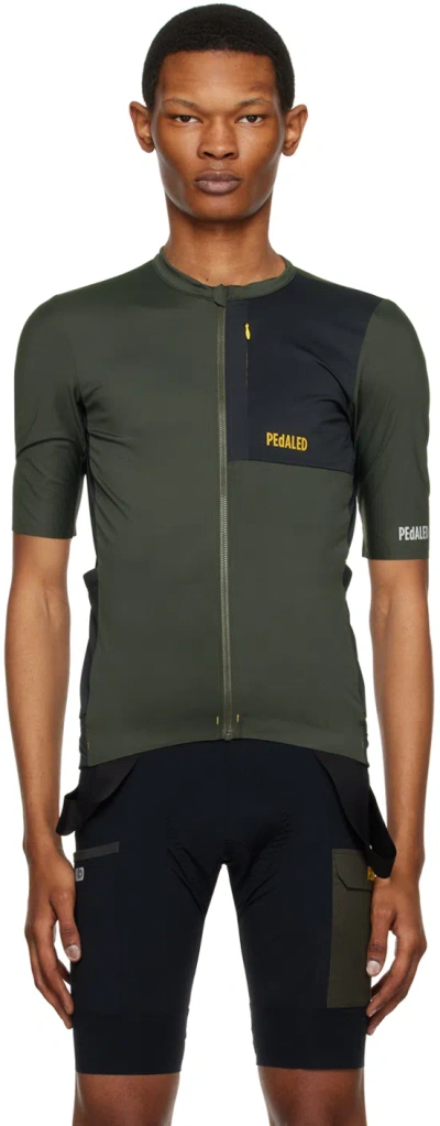Pedaled Gray & Green Odyssey T-shirt In 20pe Grey Ink