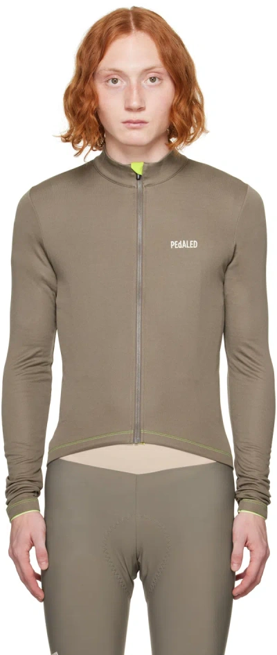 Pedaled Gray Cycling Long Sleeve T-shirt In 02pe Grey