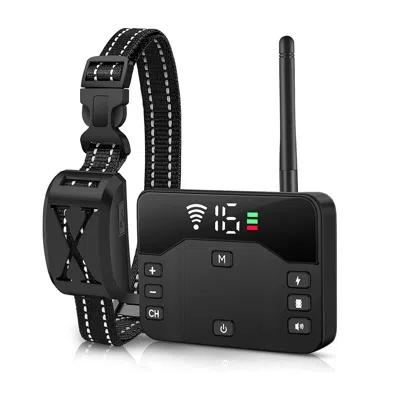 Pedora 2 In 1 Wireless Electric Dog Fence Waterproof Pet Shock Boundary Containment System Electric Trainin In Black