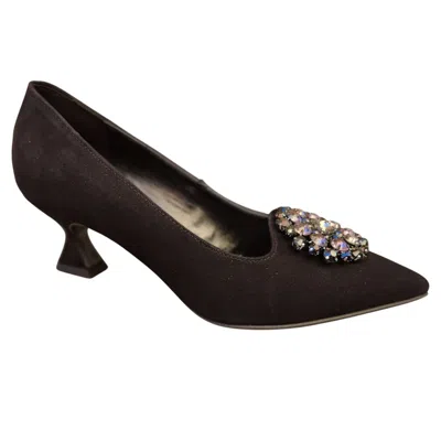 Pedro Antón Women's Heeled Suede Pump In Black Suede