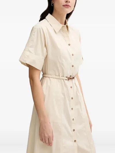 Pedro Del Hierro Belted Shirt Dress In Neutral