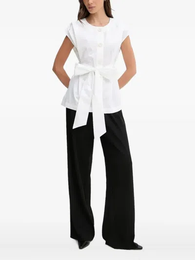 Pedro Del Hierro Button-fastening Bow-detail Top In White