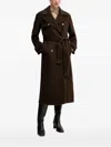 Pedro Del Hierro Button-up Belted Coat In Brown