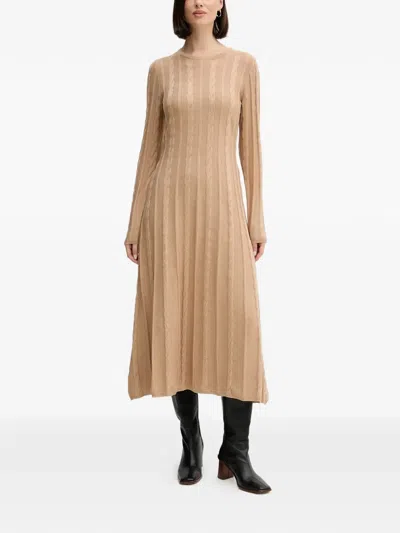 Pedro Del Hierro Cable-knit Modo Dress In Brown