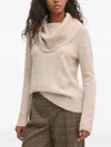 Pedro Del Hierro Cowl-neck Sequin-detail Sweater In Neutral