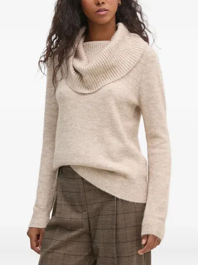 Pedro Del Hierro Cowl-neck Sequin-detail Sweater In Neutral