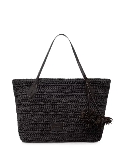 Pedro Del Hierro Crochet Tassel-detail Tote Bag In Black