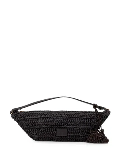 Pedro Del Hierro Crochet-knit Tassel-detail Shoulder Bag In Black