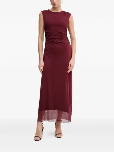 Pedro Del Hierro Draped Maxi Dress In Burgundy