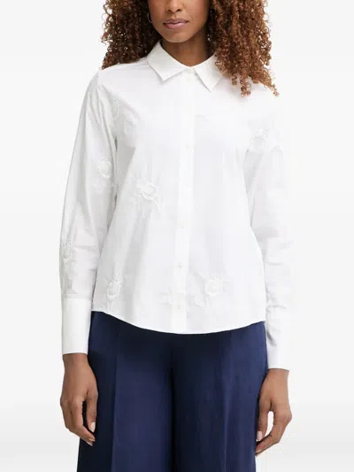 Pedro Del Hierro Embroidered Long-sleeve Shirt In White