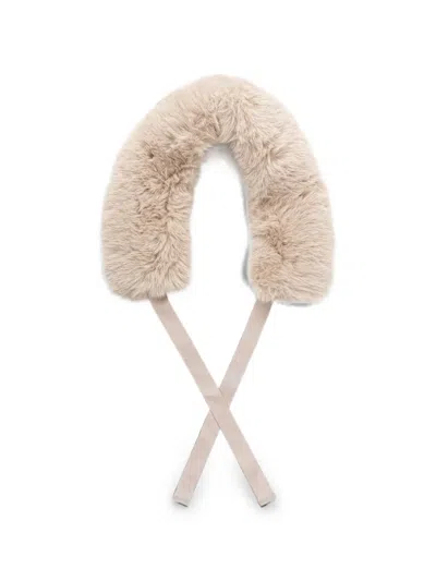 Pedro Del Hierro Faux-fur Grosgrain-ribbon Scarf In Neutral