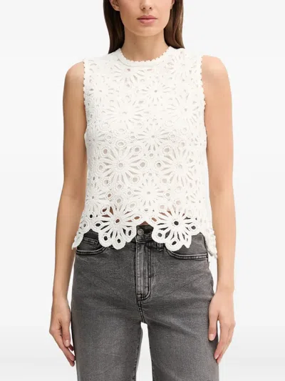 Pedro Del Hierro Floral-lace Sleeveless Top In White