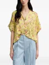 Pedro Del Hierro Floral-print Button-fastening Top In Yellow