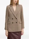Pedro Del Hierro Houndstooth Double-breasted Jacket In Brown