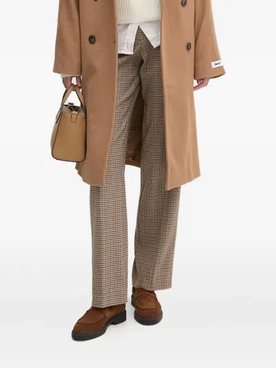 Pedro Del Hierro Houndstooth Trousers In Brown