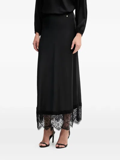 Pedro Del Hierro Lace-trim Maxi Skirt In Black