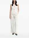 Pedro Del Hierro Pinstripe-sleeveless Waistcoat In White