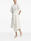 Pedro Del Hierro Pinstripe Tie-front Dress In White