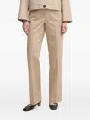 Pedro Del Hierro Pleated Cotton Trousers In Neutral