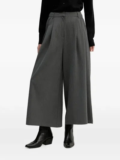 Pedro Del Hierro Pleated Wide-leg Trousers In Gray