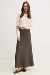 Pedro Del Hierro Ribbed-knit Skirt In Green
