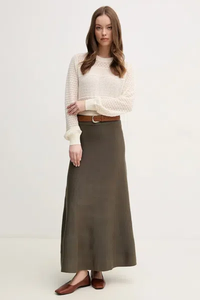 Pedro Del Hierro Ribbed-knit Skirt In Green
