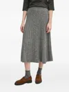 Pedro Del Hierro Ribbed Midi Skirt In Gray