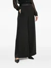 Pedro Del Hierro Satin-panelled Wide-leg Trousers In Black