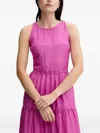 Pedro Del Hierro Scalloped-embellishment Tiered Midi Dress In Pink